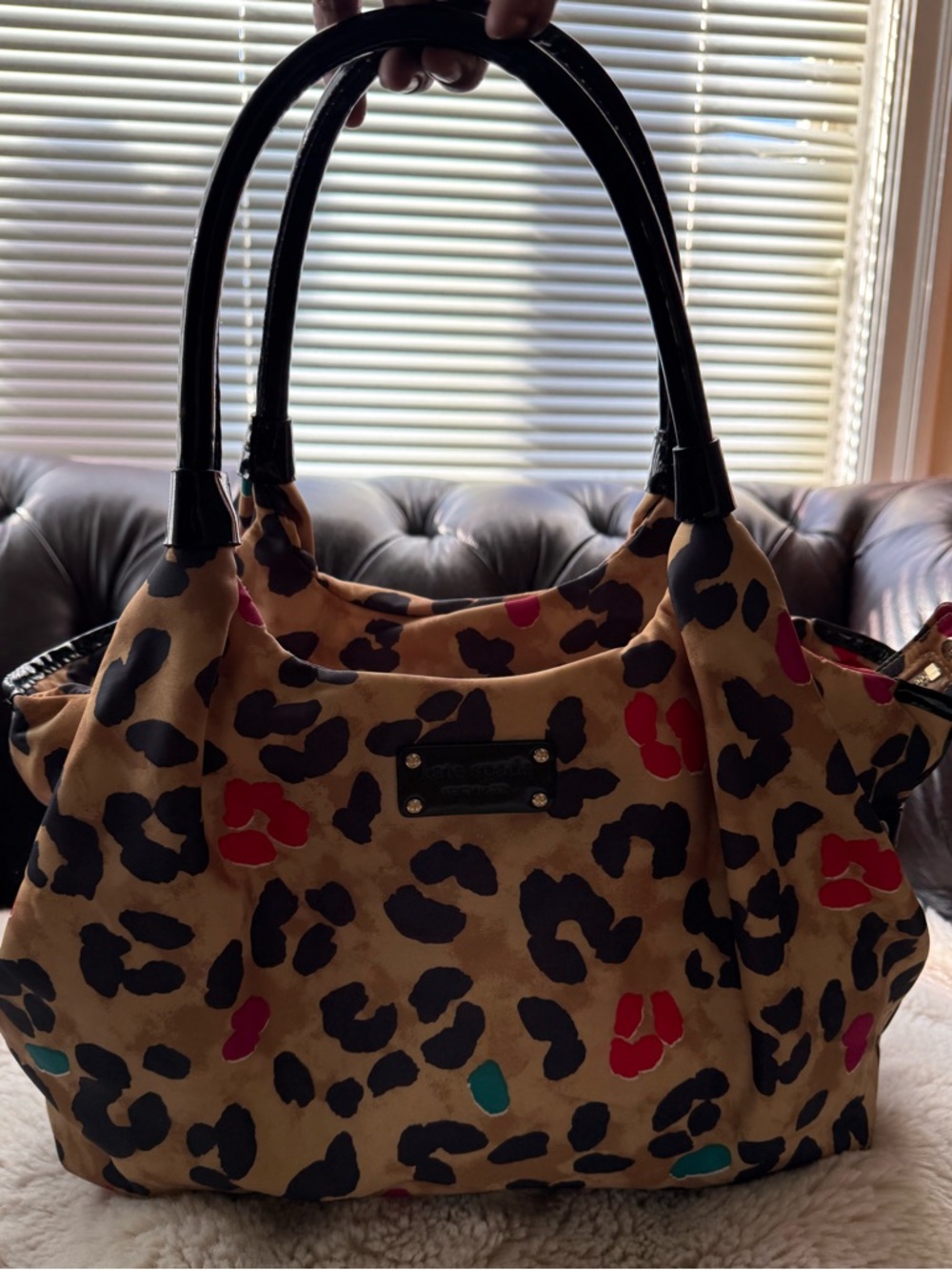 Kate Spade ♠️ GUC Leopard Print Tote Bag with Color Accents